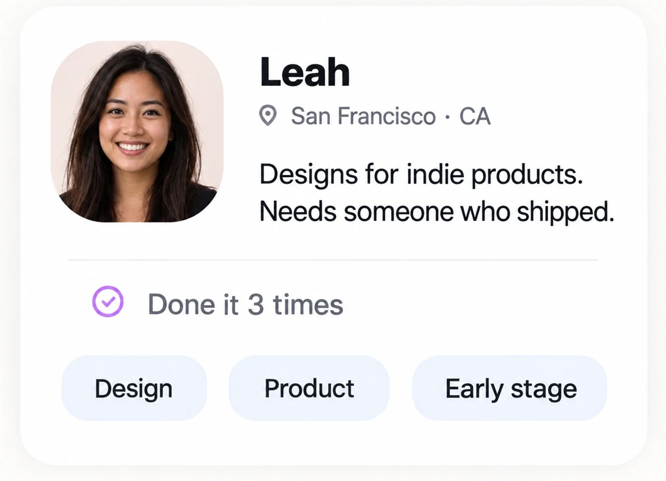 Leah in San Francisco designs indie products